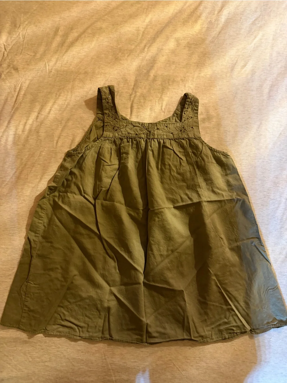 GAP Olive Green Kids 100% cotton tunic top with beaded accents